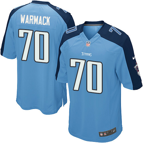 Men's Game Chance Warmack Nike Jersey Light Blue Home - #70 NFL Tennessee Titans